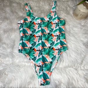 ReVamped one piece tropical bathing suit - (S & M)!